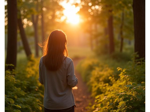 자연 속에서 산책하는 사람