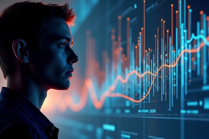 시간 사용 현황을 시각적으로 보여주는 인터랙티브 차트 및 집중하는 사람의 이미지